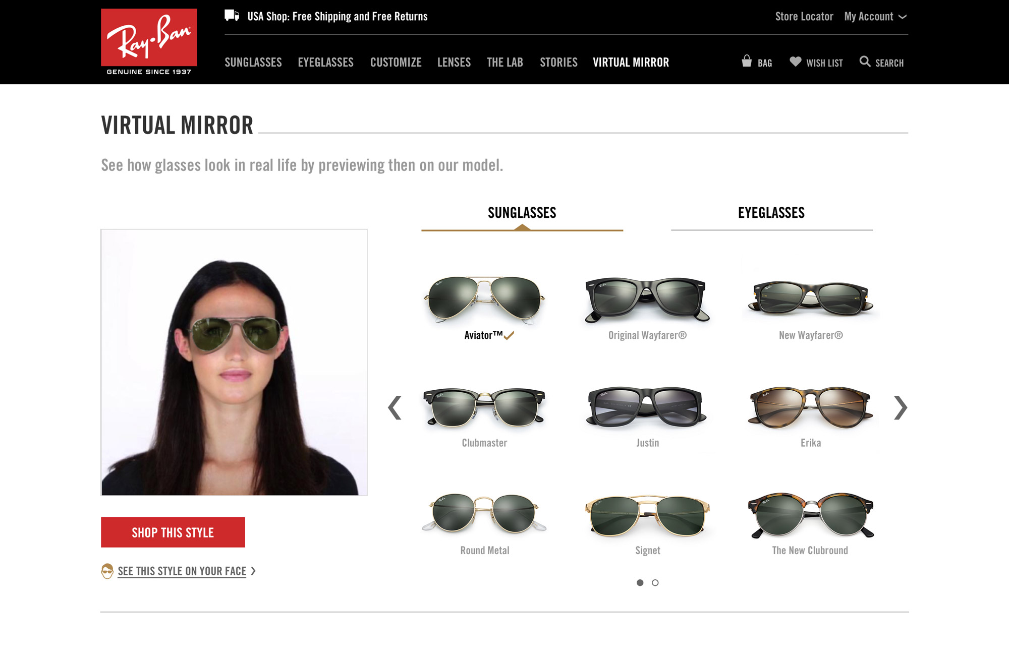 Arriba 31+ imagen ray ban virtual try on glasses